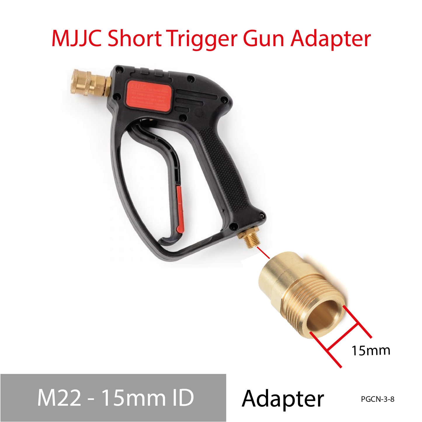 M22- 15mm Inner Diameter Female adapter for MJJC Short Trigger Spray Gun