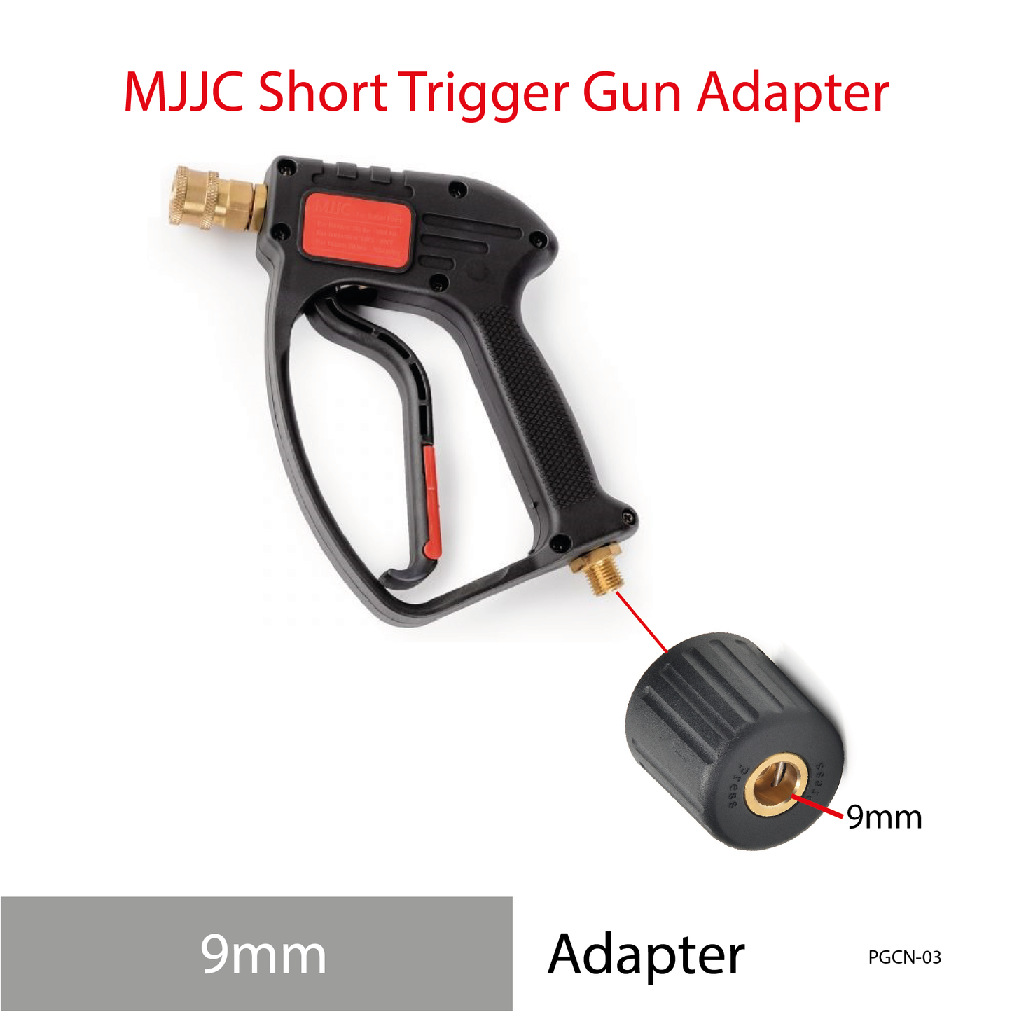 MJJC Short Trigger Gun Adapter 9mm hose tips