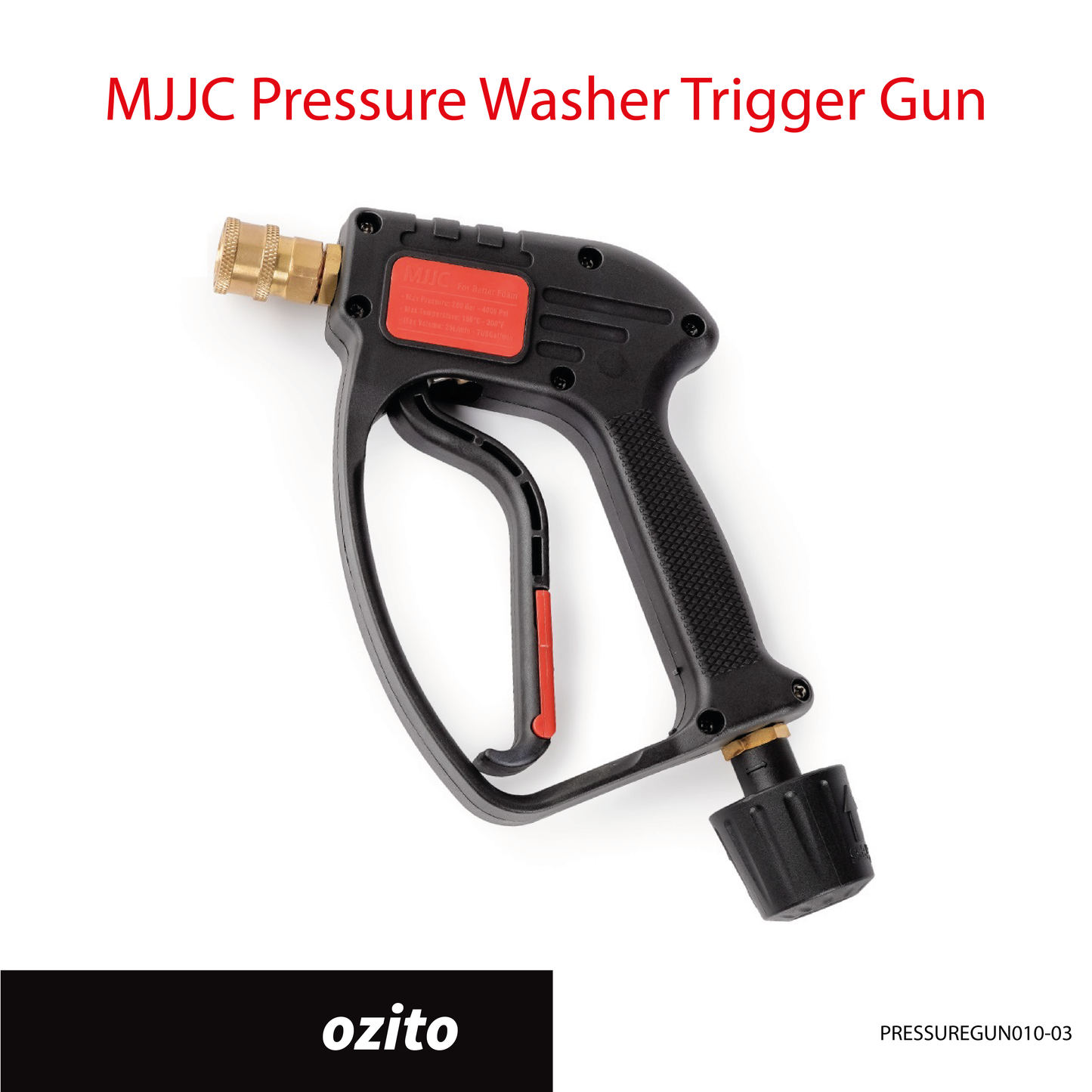 Ozito - MJJC Light Weight Pressure Washer Trigger Spray Gun with Live Swivel