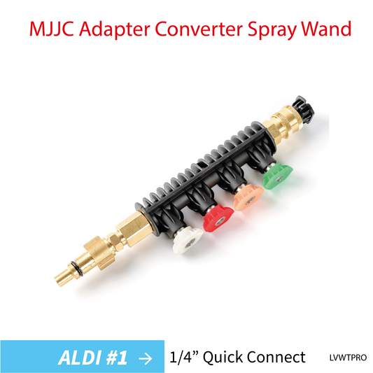 Aldi#1 MJJC Adapter Conversion Converter pressure washer Spray Wand with 5 spray tips