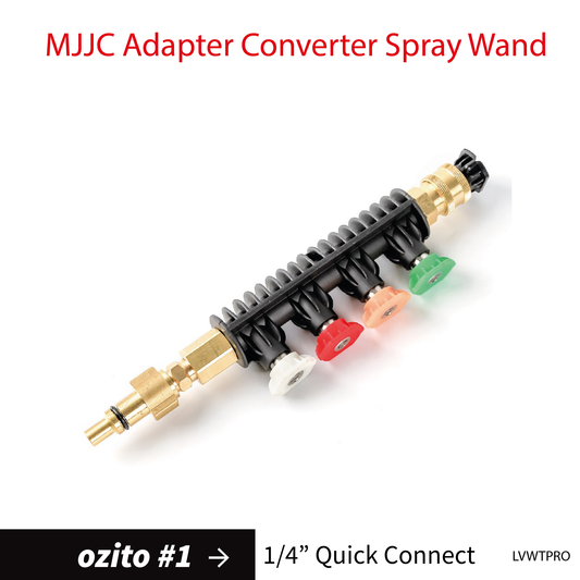 Ozito#1 MJJC Adapter Conversion Converter pressure washer Spray Wand with 5 spray tips
