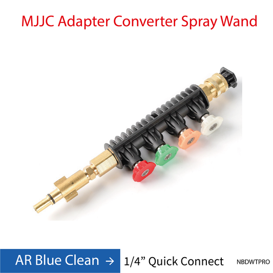 AR Blue Clean MJJC Adapter Conversion Converter pressure washer Spray Wand with 5 spray tips