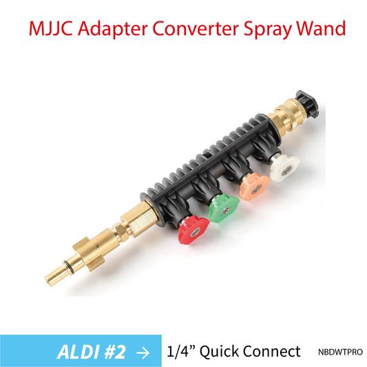 Aldi#2 MJJC Adapter Conversion Converter pressure washer Spray Wand with 5 spray tips