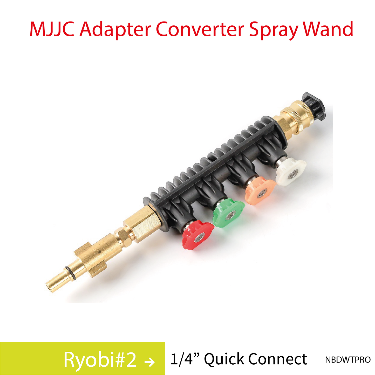 Ryobi#2 MJJC Adapter Conversion Converter pressure washer Spray Wand with 5 spray tips