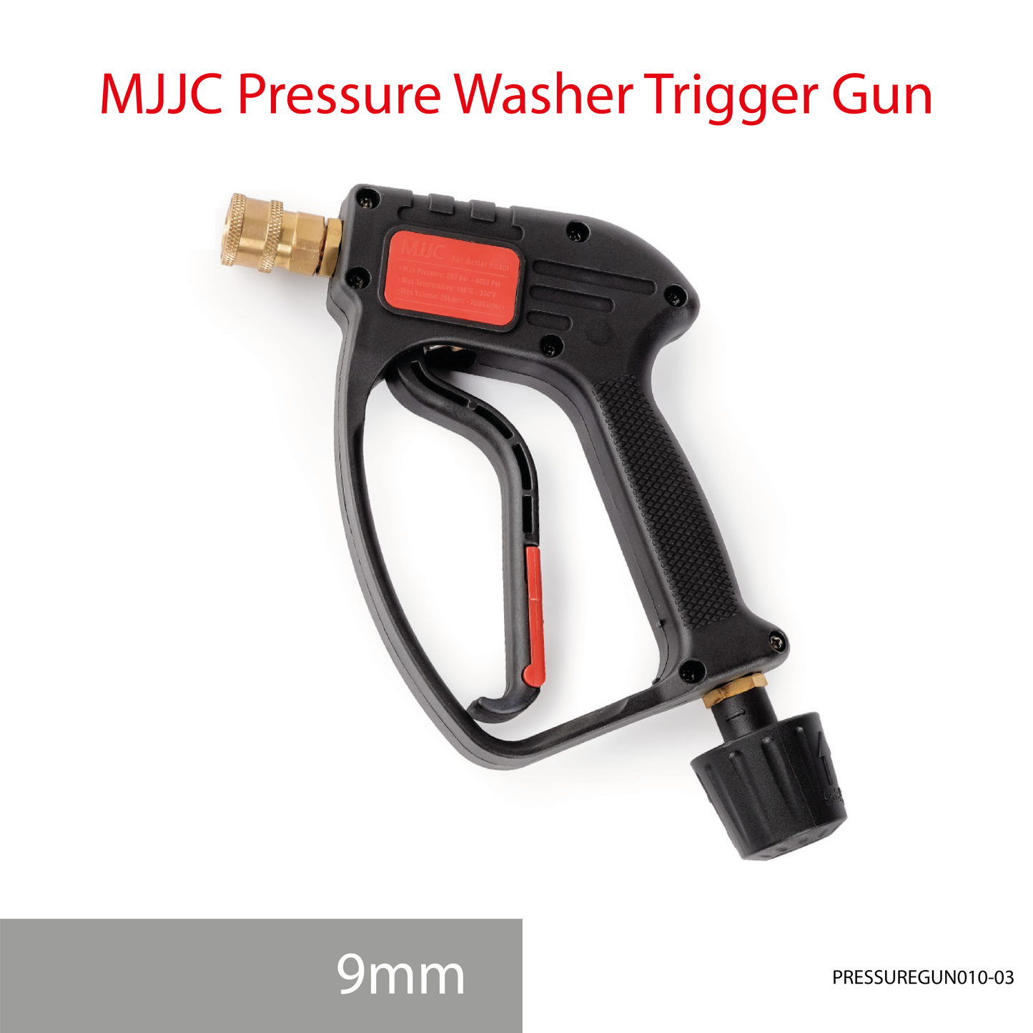 MJJC 9mm hose tip Light Weight High Pressure Washer Trigger Spray Gun with Live Swivel