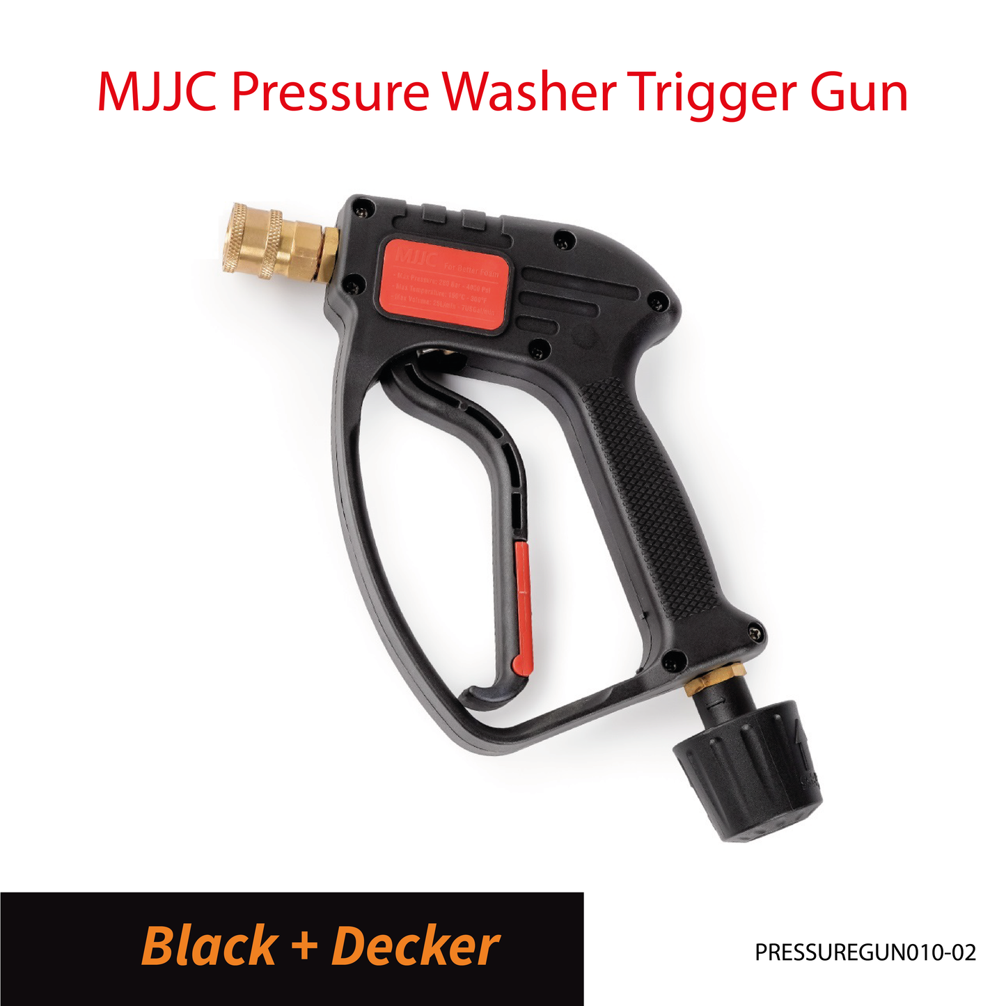 Black+Decker - MJJC Light Weight Pressure Washer Trigger Spray Gun with Live Swivel