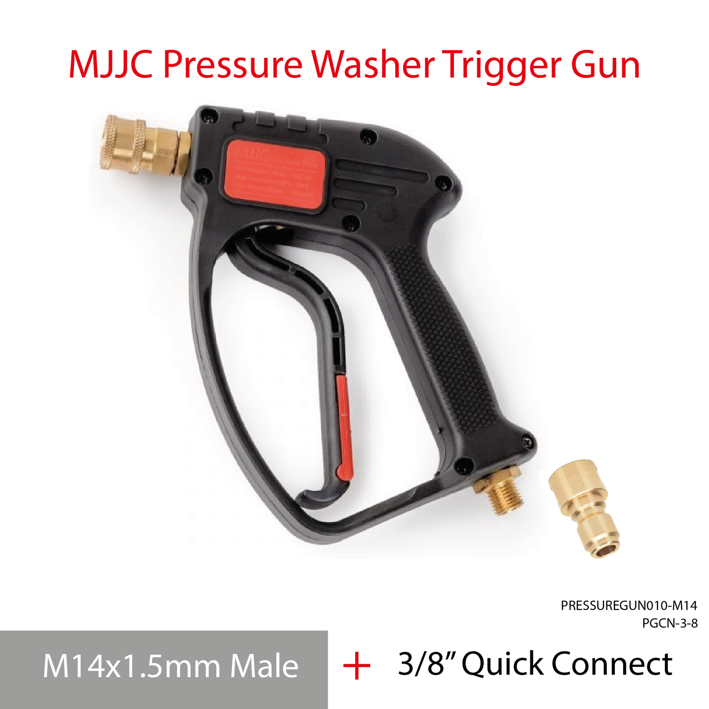 3/8" Quick Connect - MJJC Light Weight Pressure Washer Short Trigger Gun with Live Swivel