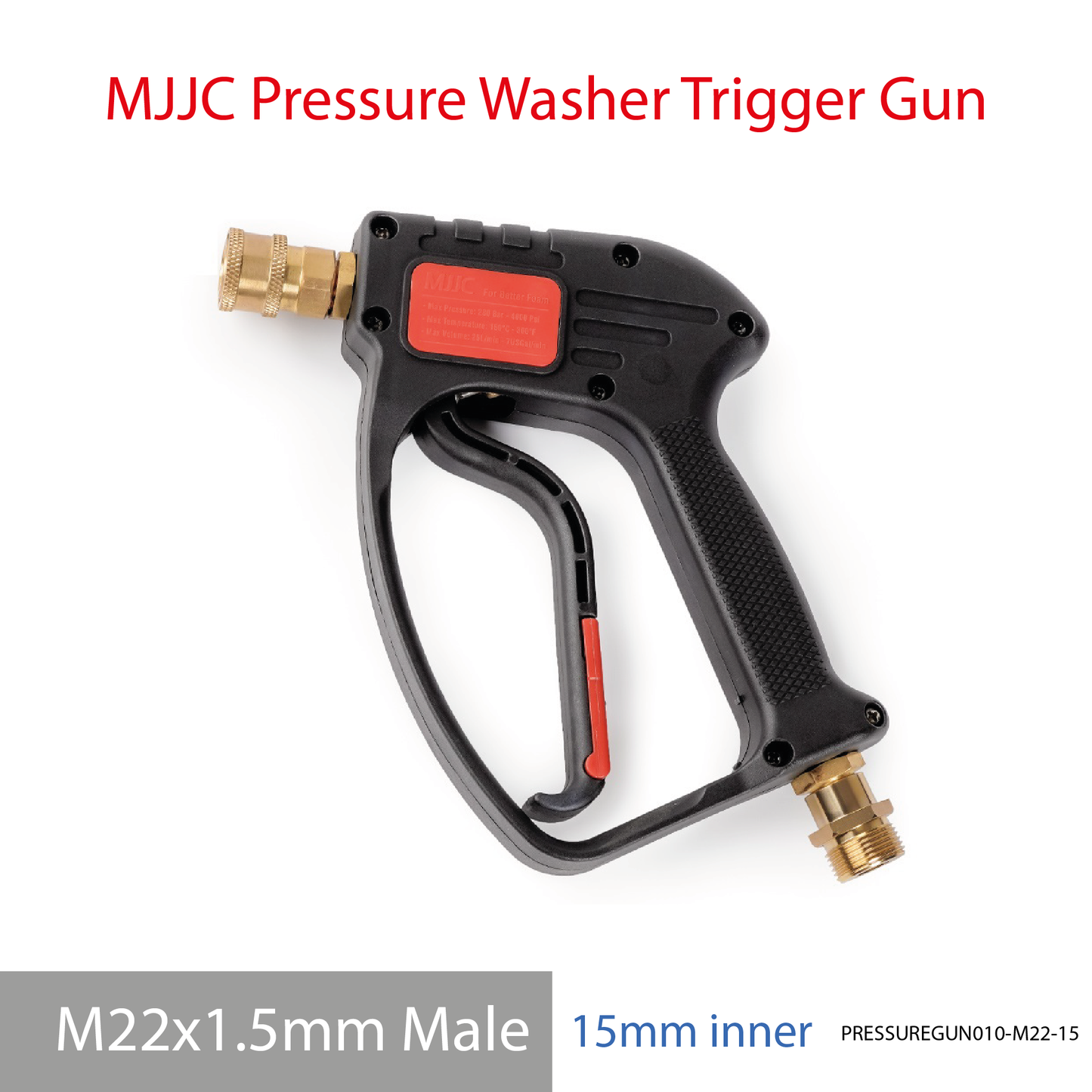 M22-15mm ID - MJJC Light Weight Pressure Washer Short Trigger Gun with Live Swivel