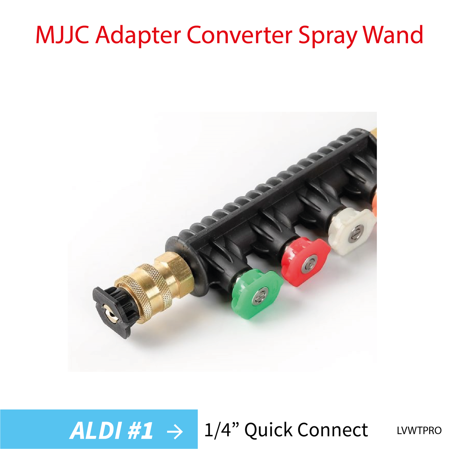 Aldi#1 MJJC Adapter Conversion Converter pressure washer Spray Wand with 5 spray tips