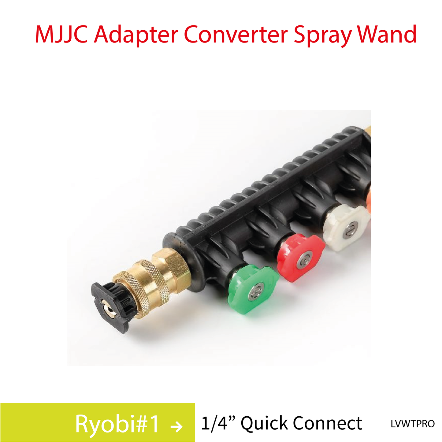 Ryobi#1 MJJC Adapter Conversion Converter pressure washer Spray Wand with 5 spray tips