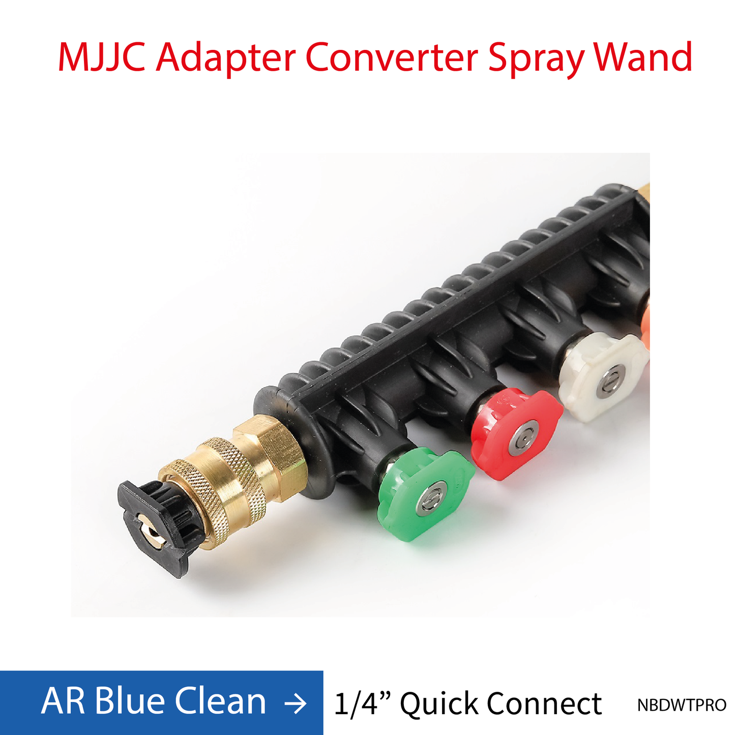 AR Blue Clean MJJC Adapter Conversion Converter pressure washer Spray Wand with 5 spray tips