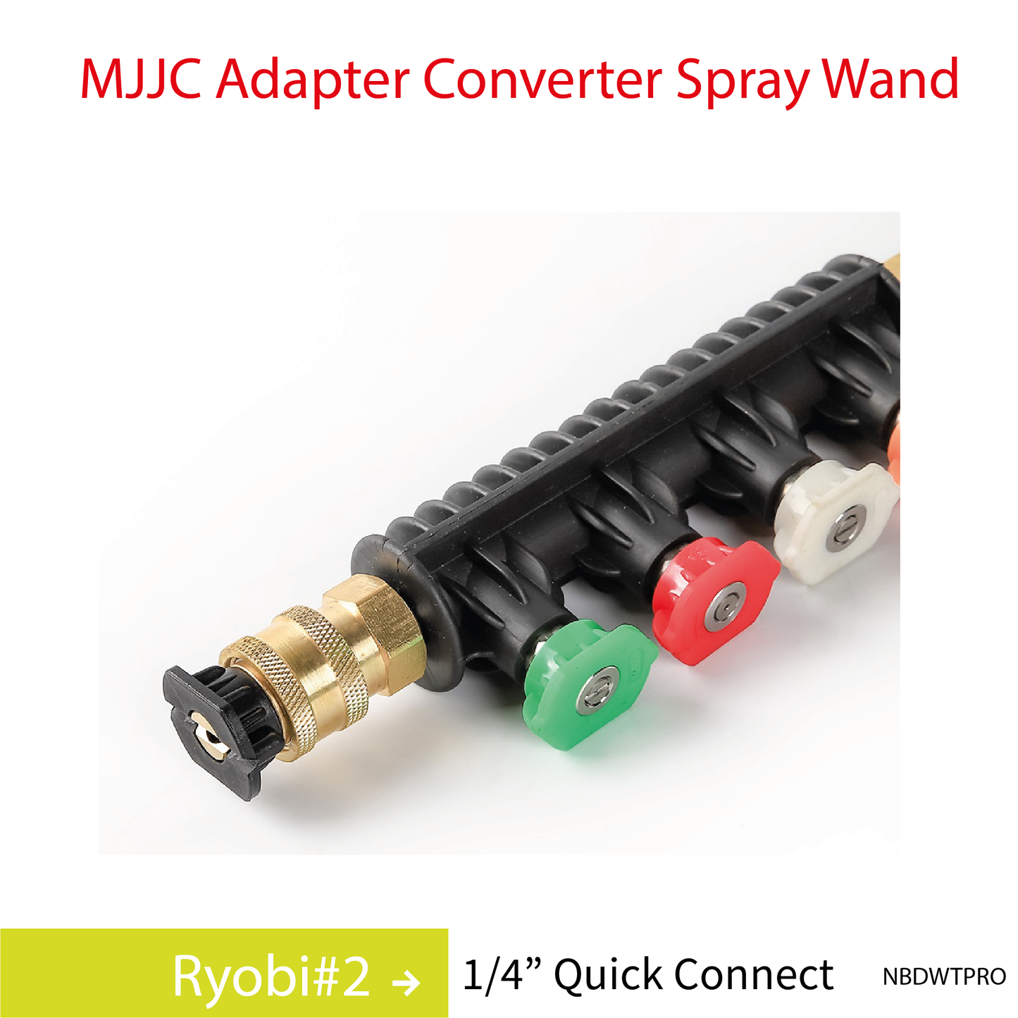 Ryobi#2 MJJC Adapter Conversion Converter pressure washer Spray Wand with 5 spray tips