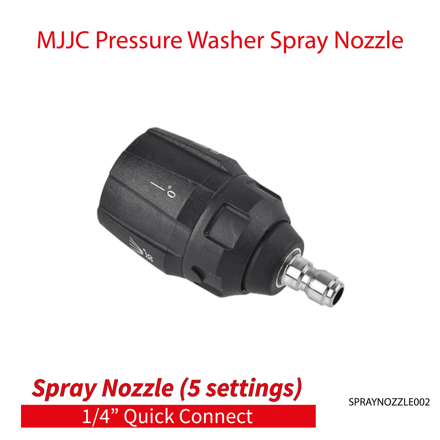 MJJC Pressure Washer (5 in 1) Spray Nozzle - 1/4" Quick Connect