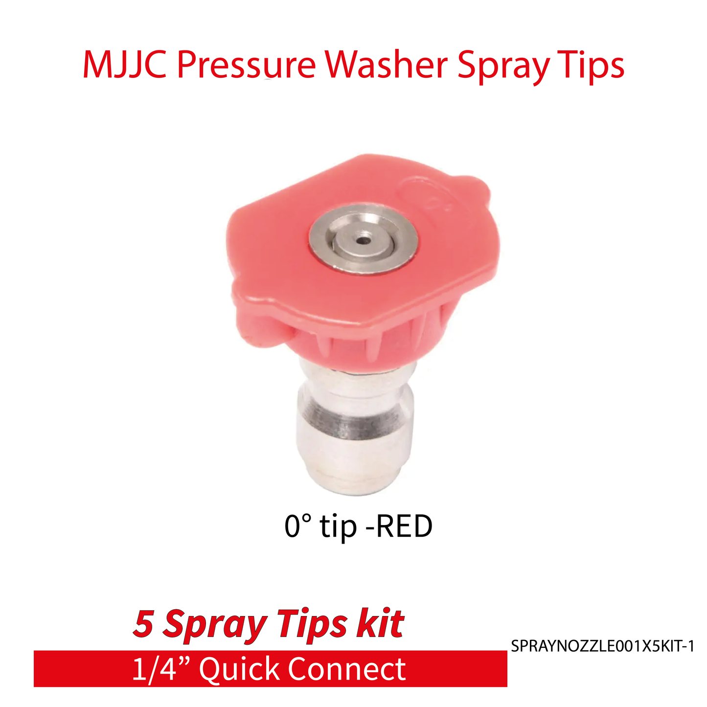 MJJC Pressure Washer Spray Tips (5 tips) Universal 1/4" Quick Connect