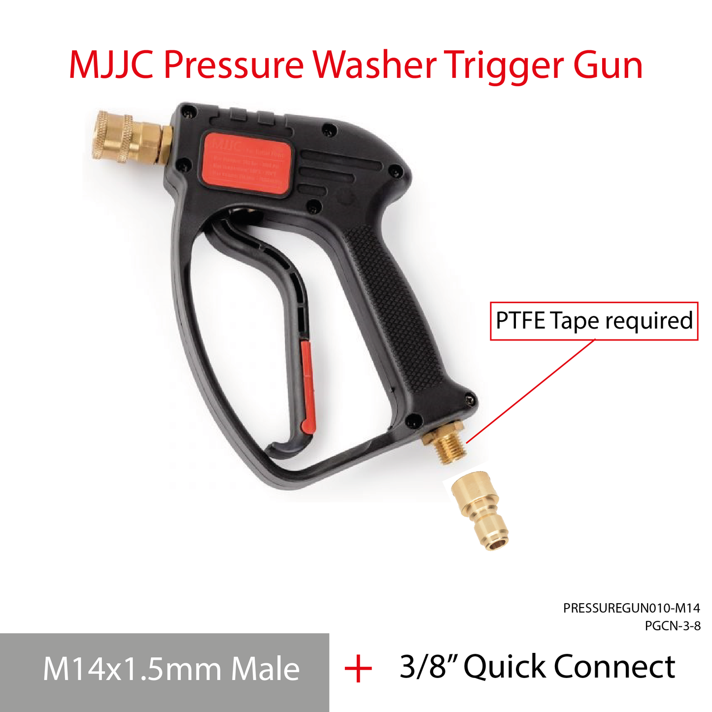 3/8" Quick Connect - MJJC Light Weight Pressure Washer Short Trigger Gun with Live Swivel