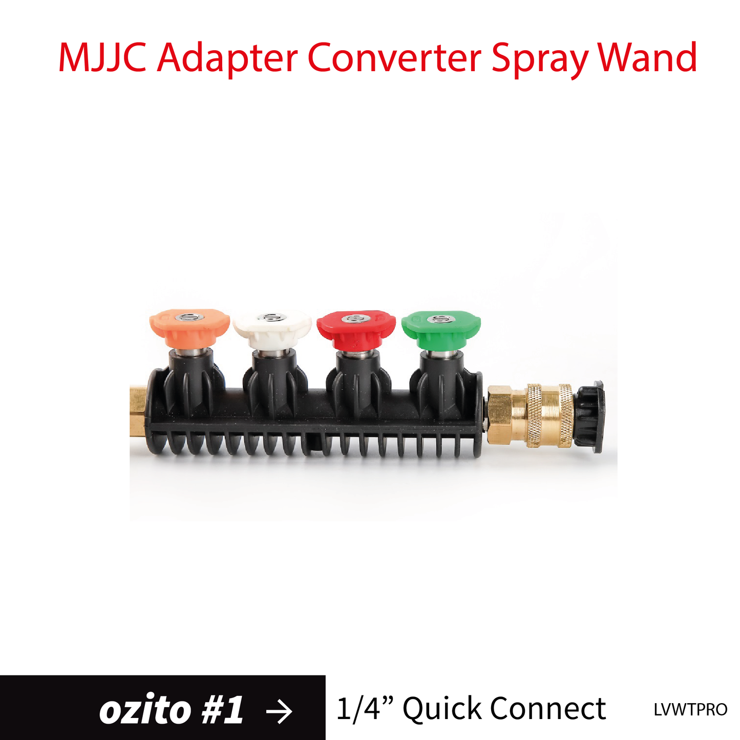 Ozito#1 MJJC Adapter Conversion Converter pressure washer Spray Wand with 5 spray tips