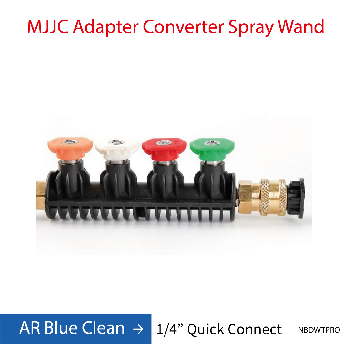 AR Blue Clean MJJC Adapter Conversion Converter pressure washer Spray Wand with 5 spray tips