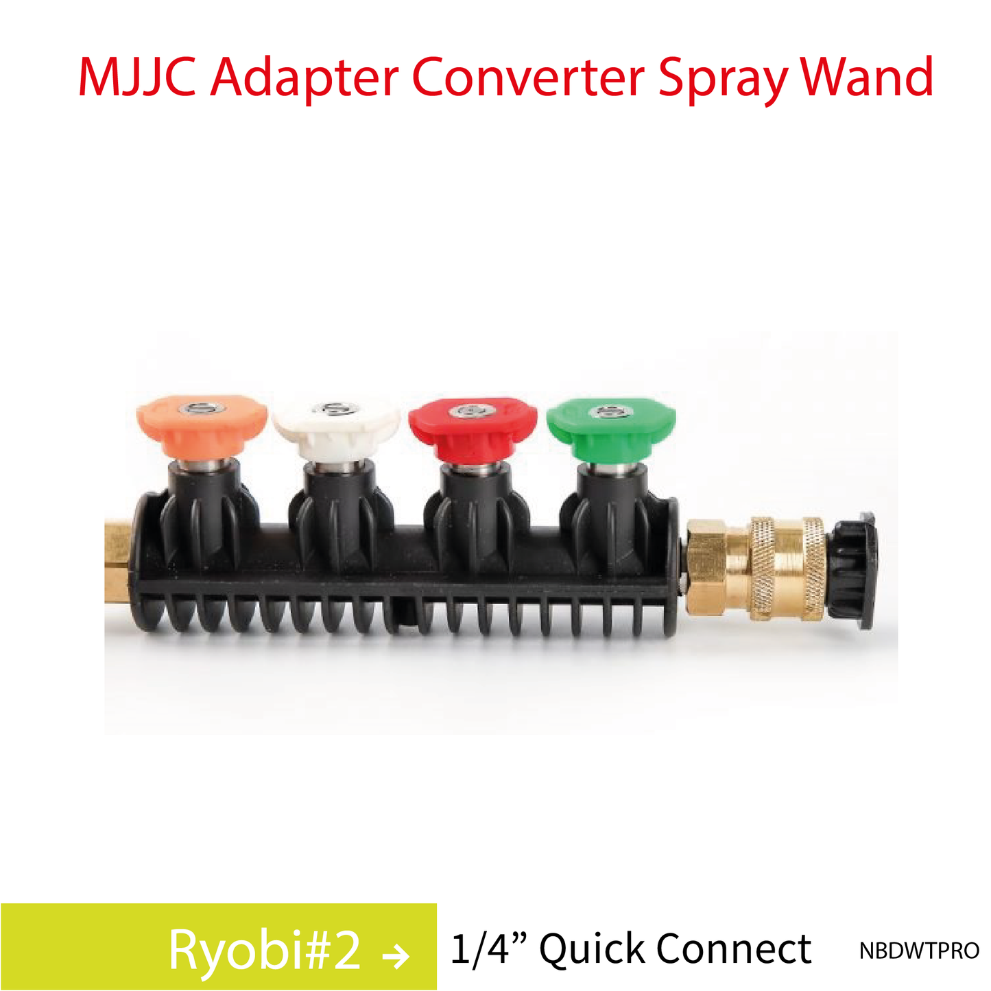 Ryobi#2 MJJC Adapter Conversion Converter pressure washer Spray Wand with 5 spray tips