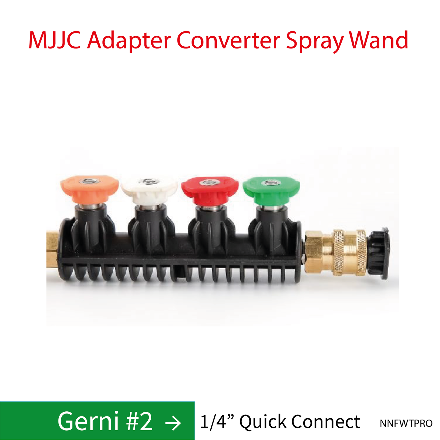 Gerni MJJC Adapter Conversion Converter Pressure Washer Spray Wand with 5 Spray Tips