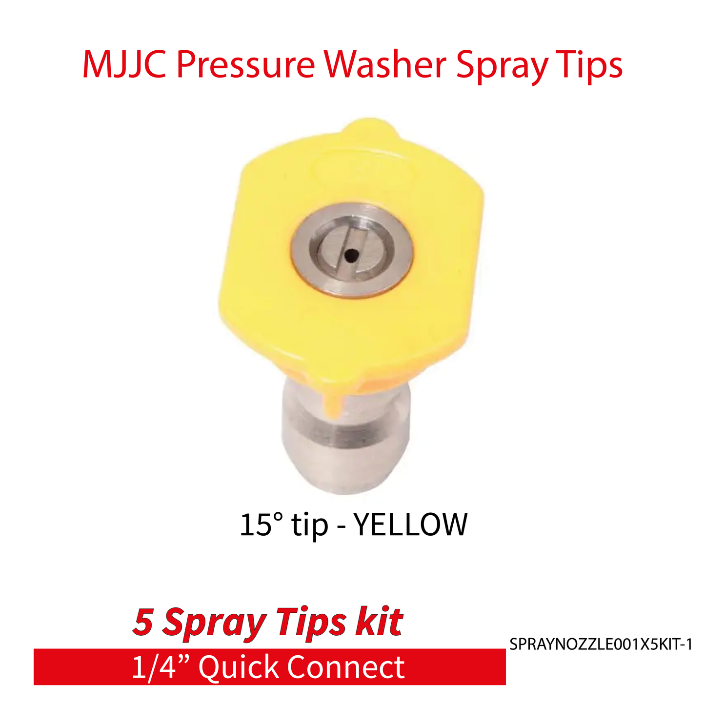 MJJC Pressure Washer Spray Tips (5 tips) Universal 1/4" Quick Connect