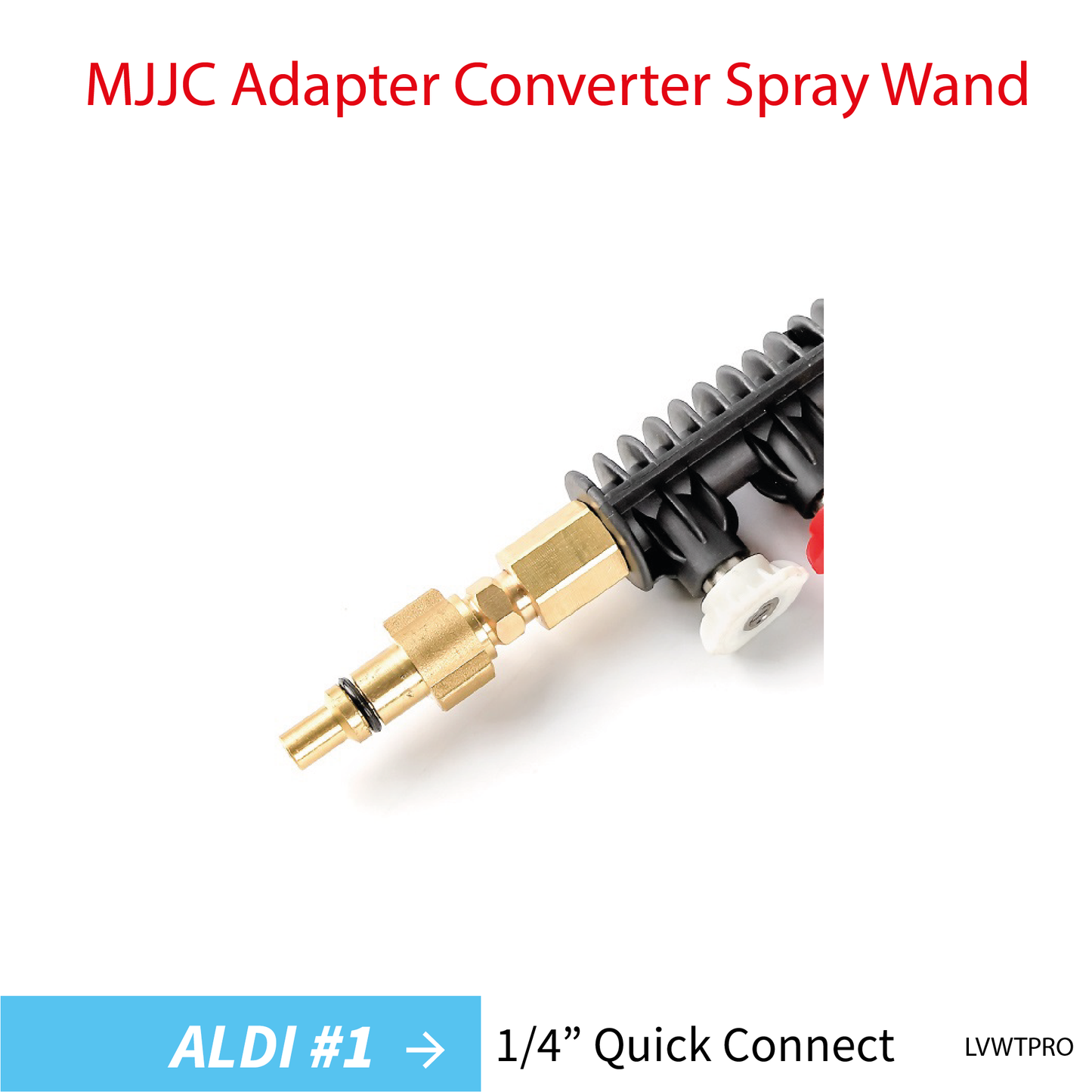 Aldi#1 MJJC Adapter Conversion Converter pressure washer Spray Wand with 5 spray tips