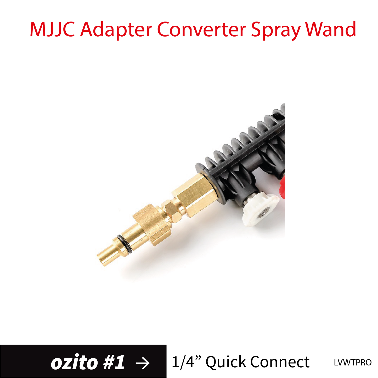 Ozito#1 MJJC Adapter Conversion Converter pressure washer Spray Wand with 5 spray tips