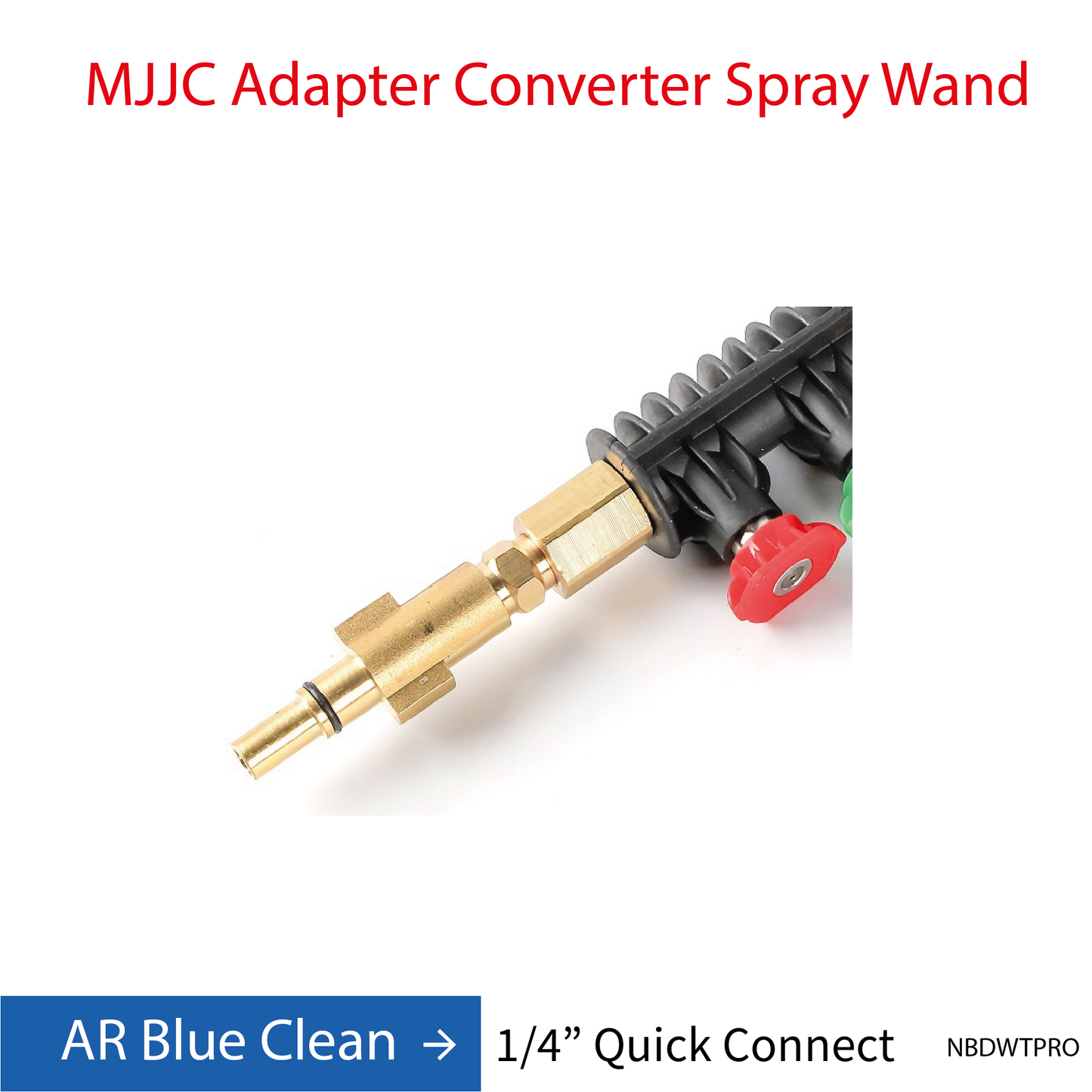 AR Blue Clean MJJC Adapter Conversion Converter pressure washer Spray Wand with 5 spray tips