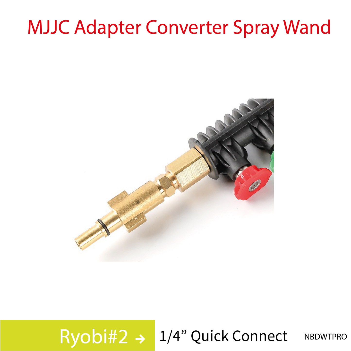 Ryobi#2 MJJC Adapter Conversion Converter pressure washer Spray Wand with 5 spray tips
