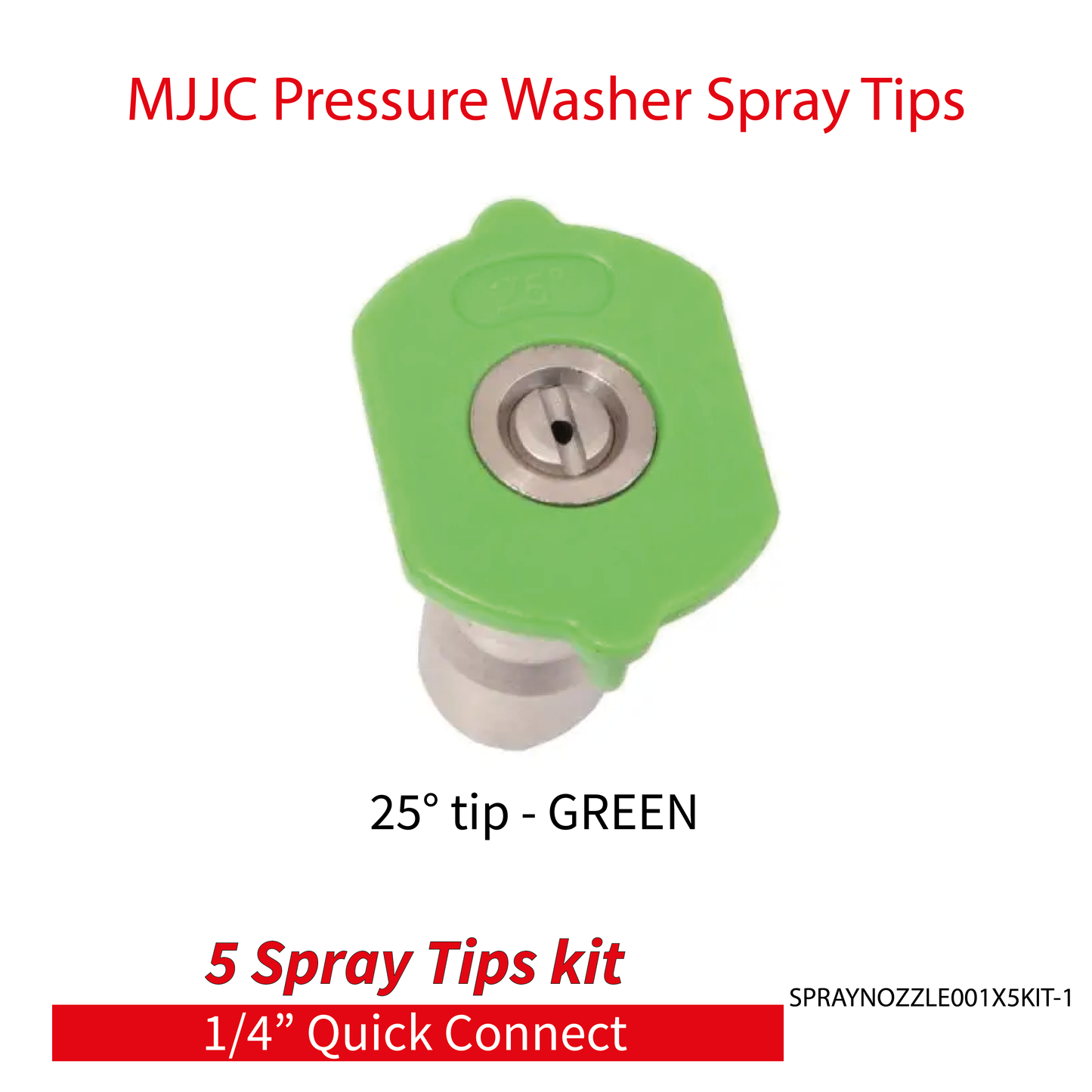 MJJC Pressure Washer Spray Tips (5 tips) Universal 1/4" Quick Connect