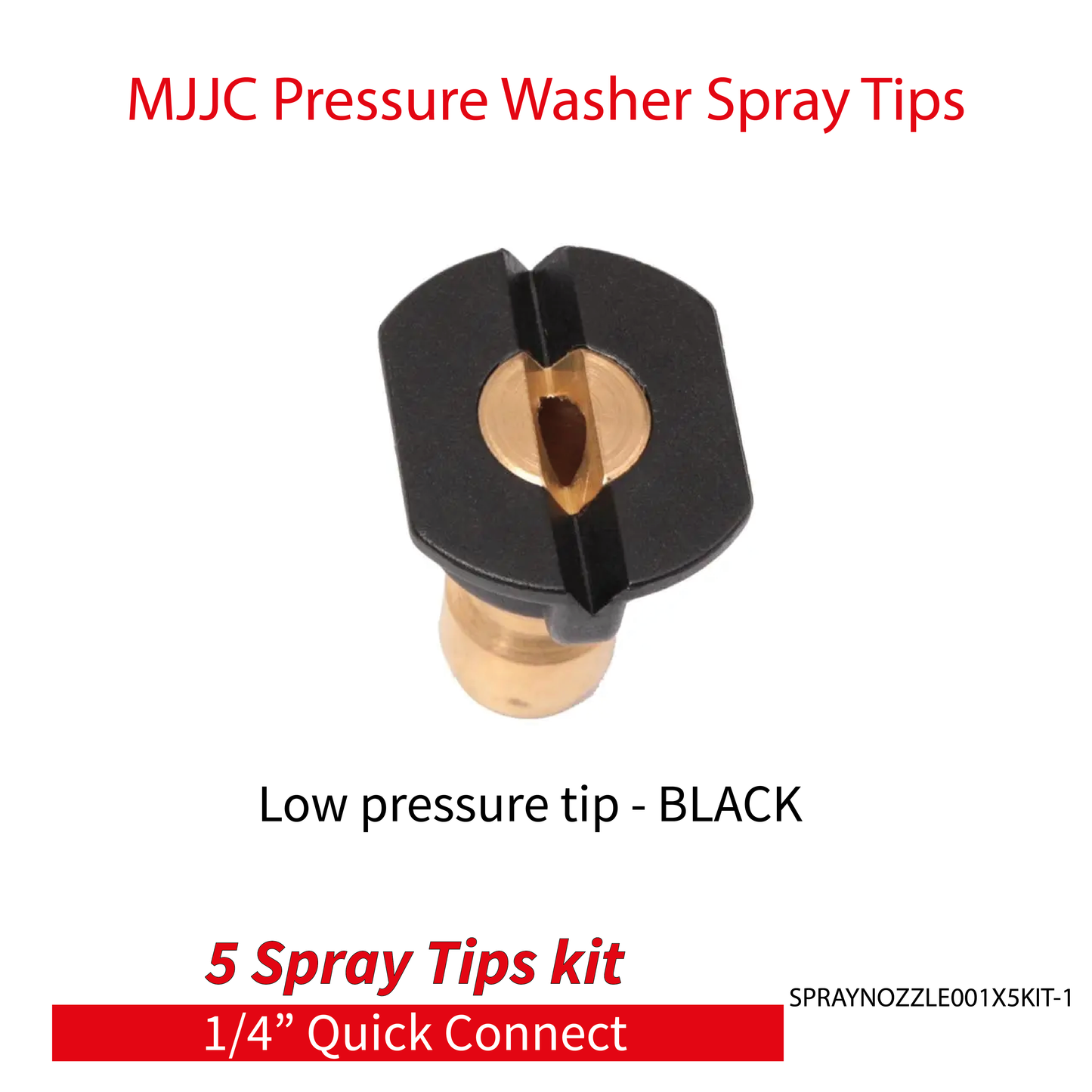 MJJC Pressure Washer Spray Tips (5 tips) Universal 1/4" Quick Connect