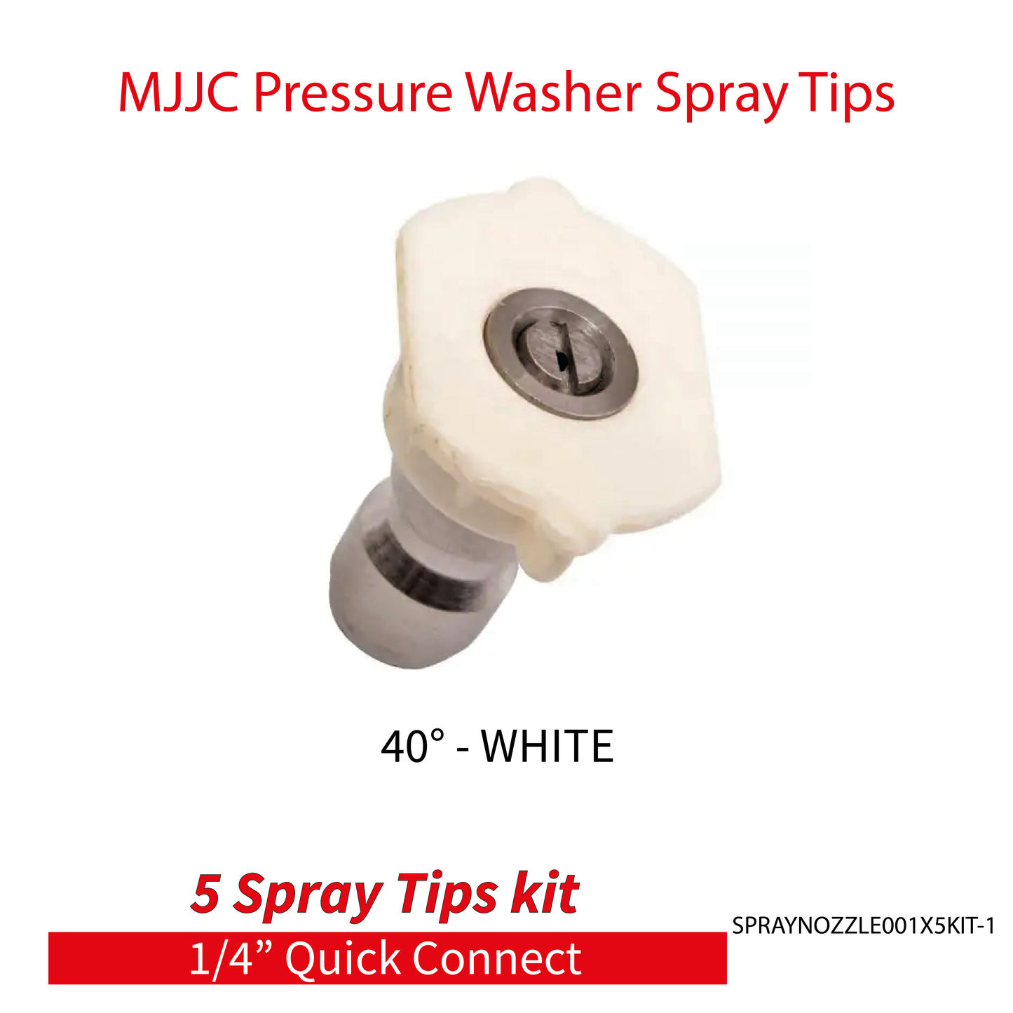 MJJC Pressure Washer Spray Tips (5 tips) Universal 1/4" Quick Connect