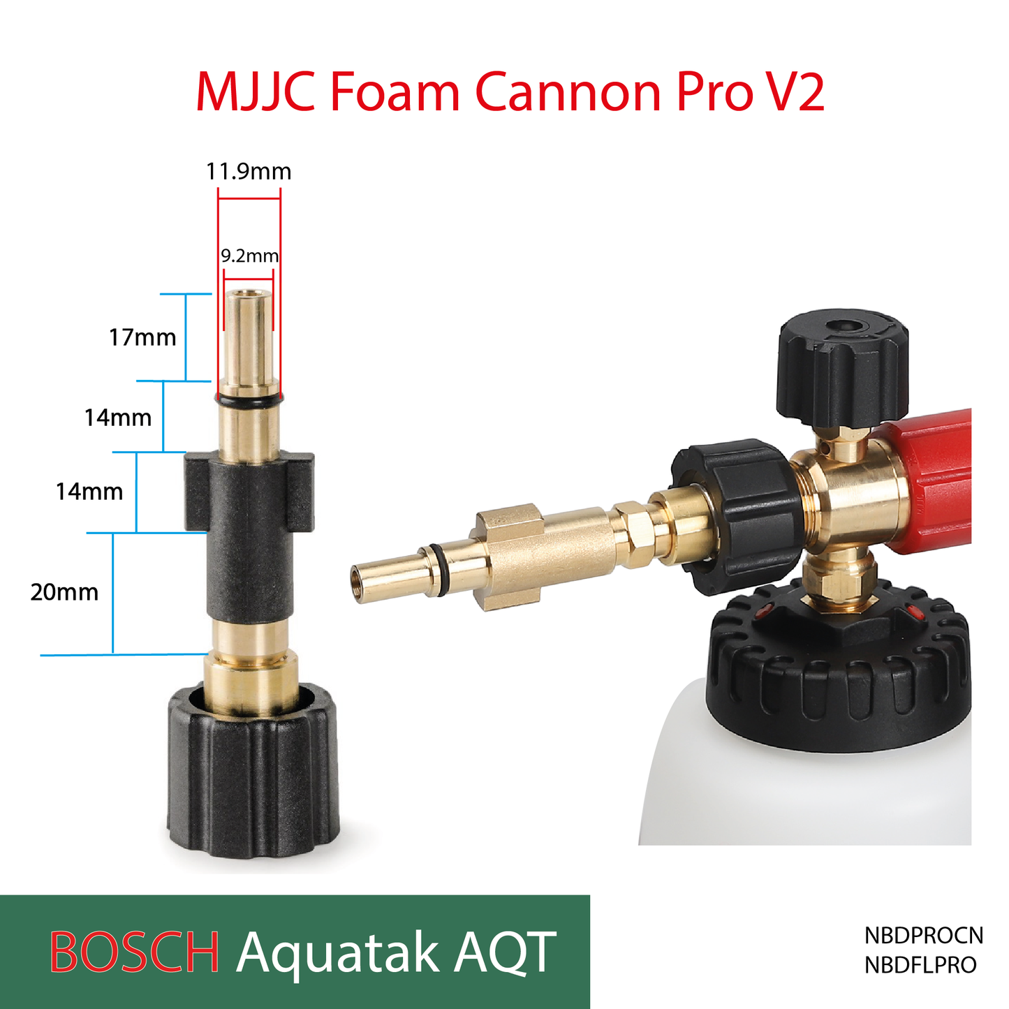 Bosch Aquatak AQT pressure washer - MJJC Foam Cannon Pro V2 (Pressure Washer Snow Foam Lance Gun)
