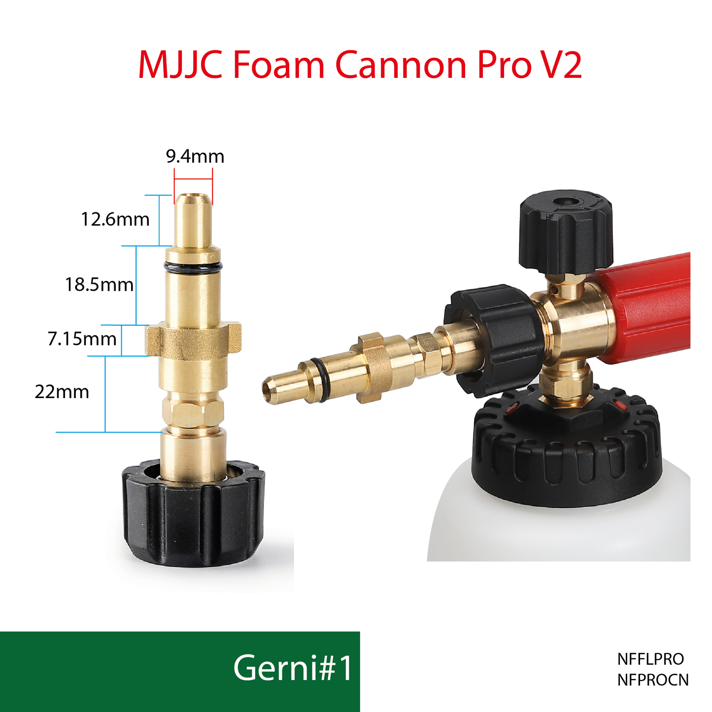 Gerni - MJJC Foam Cannon Pro V2 (Pressure Washer Snow Foam Lance Gun)