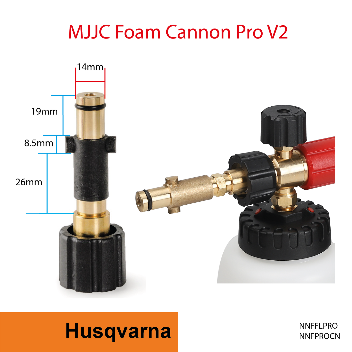 Husqvarna - MJJC Foam Cannon Pro V2 (Pressure Washer Snow Foam Lance Gun)