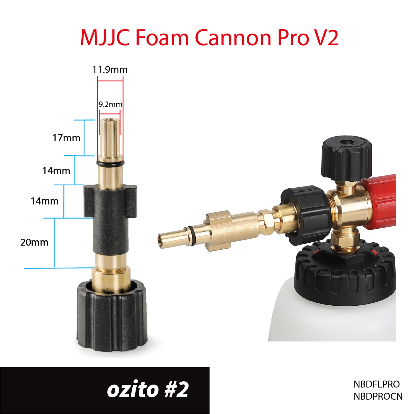 Ozito pressure washer - MJJC Foam Cannon Pro V2 (Pressure Washer Snow Foam Lance Gun)