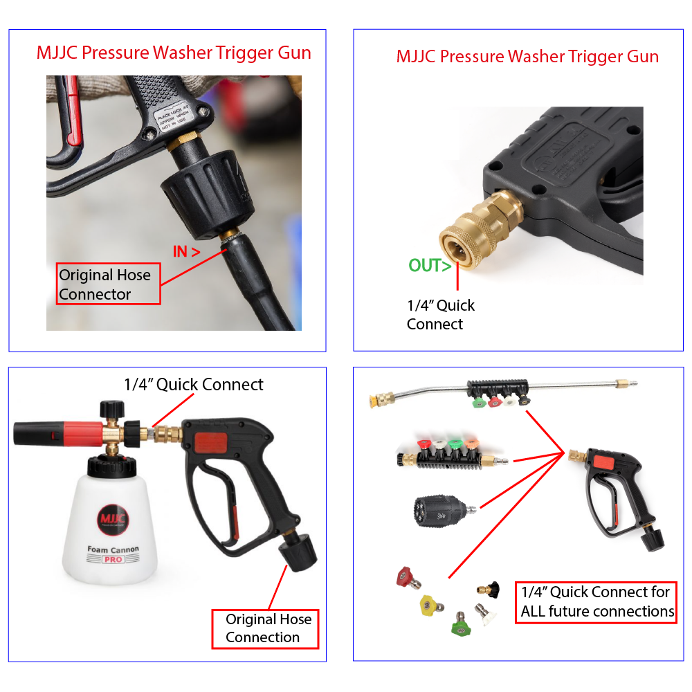 MJJC 9mm hose tip Light Weight High Pressure Washer Trigger Spray Gun with Live Swivel