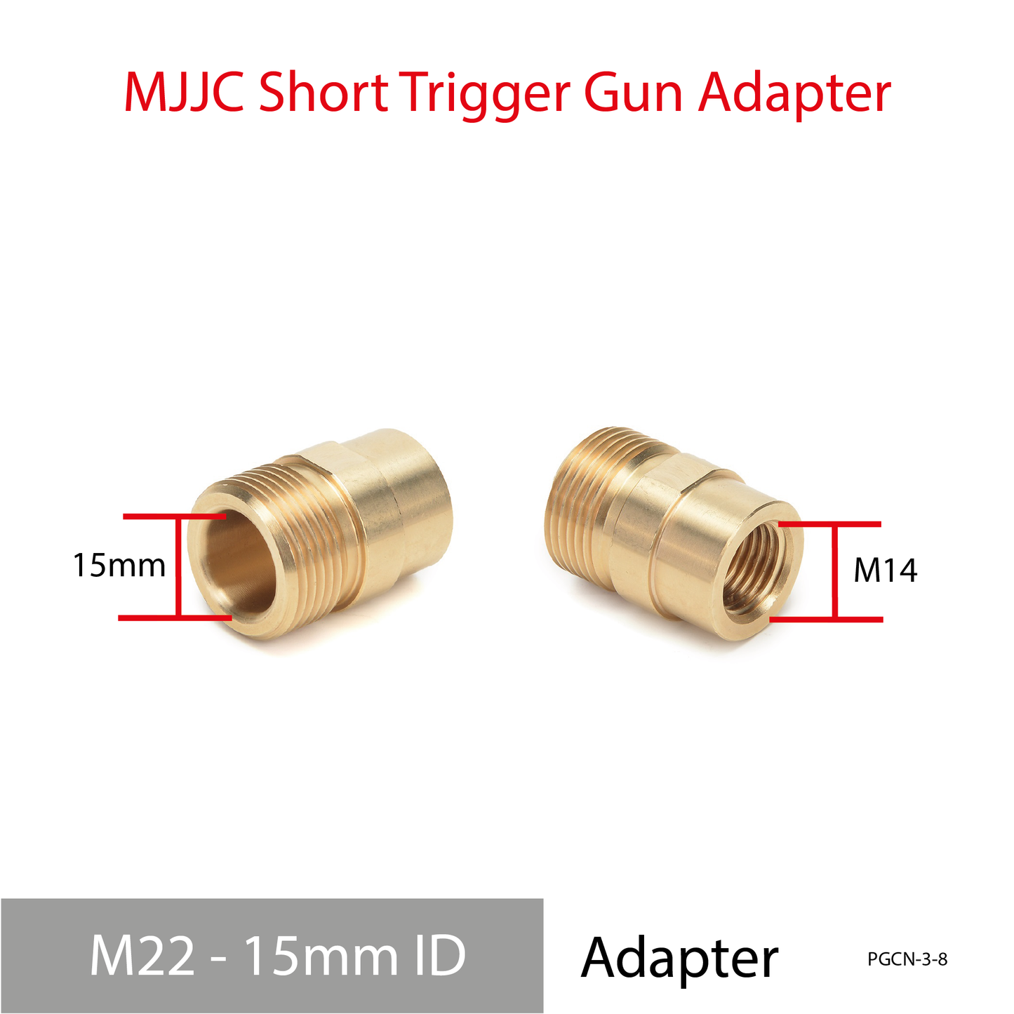 M22- 15mm Inner Diameter Female adapter for MJJC Short Trigger Spray Gun