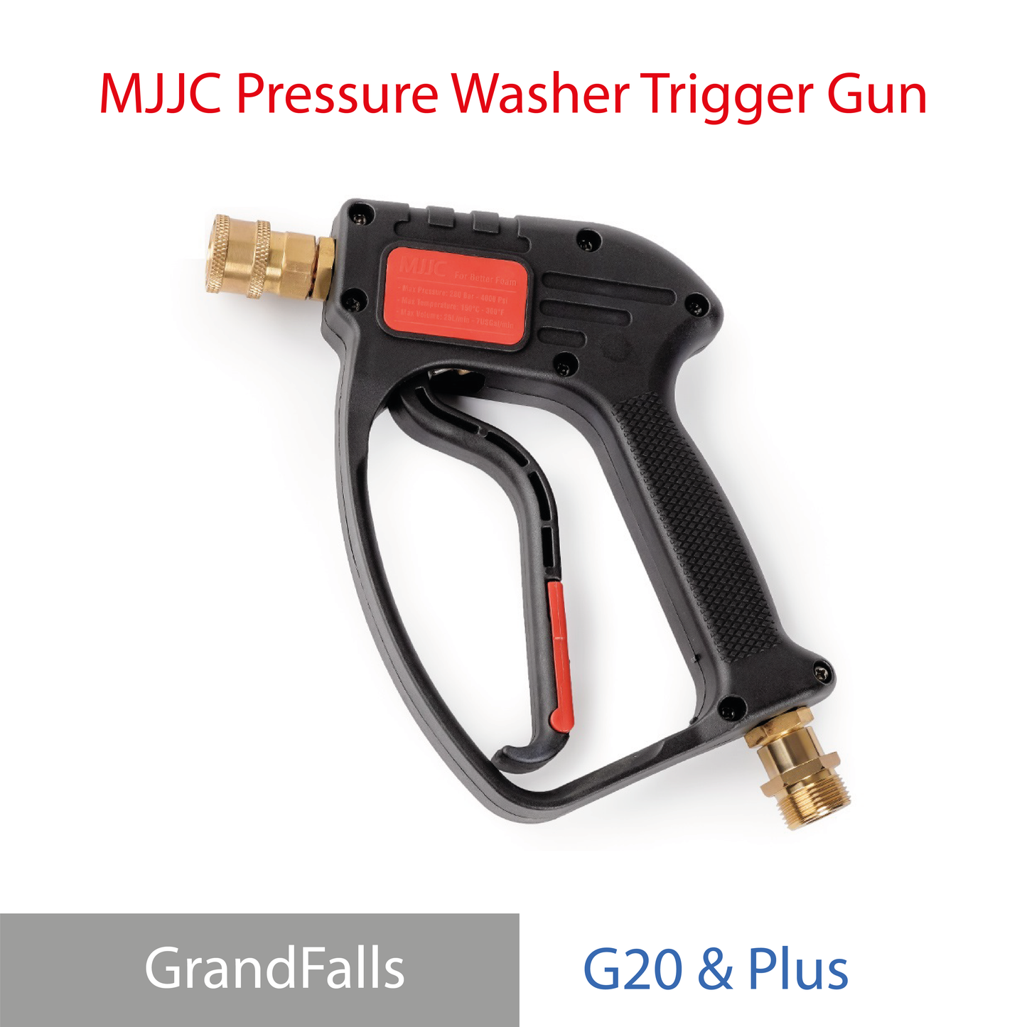 Giraffe Tools Grandfalls Pressure Washer G20 & Plus - MJJC Light Weight Pressure Washer Short Trigger Gun with Live Swivel