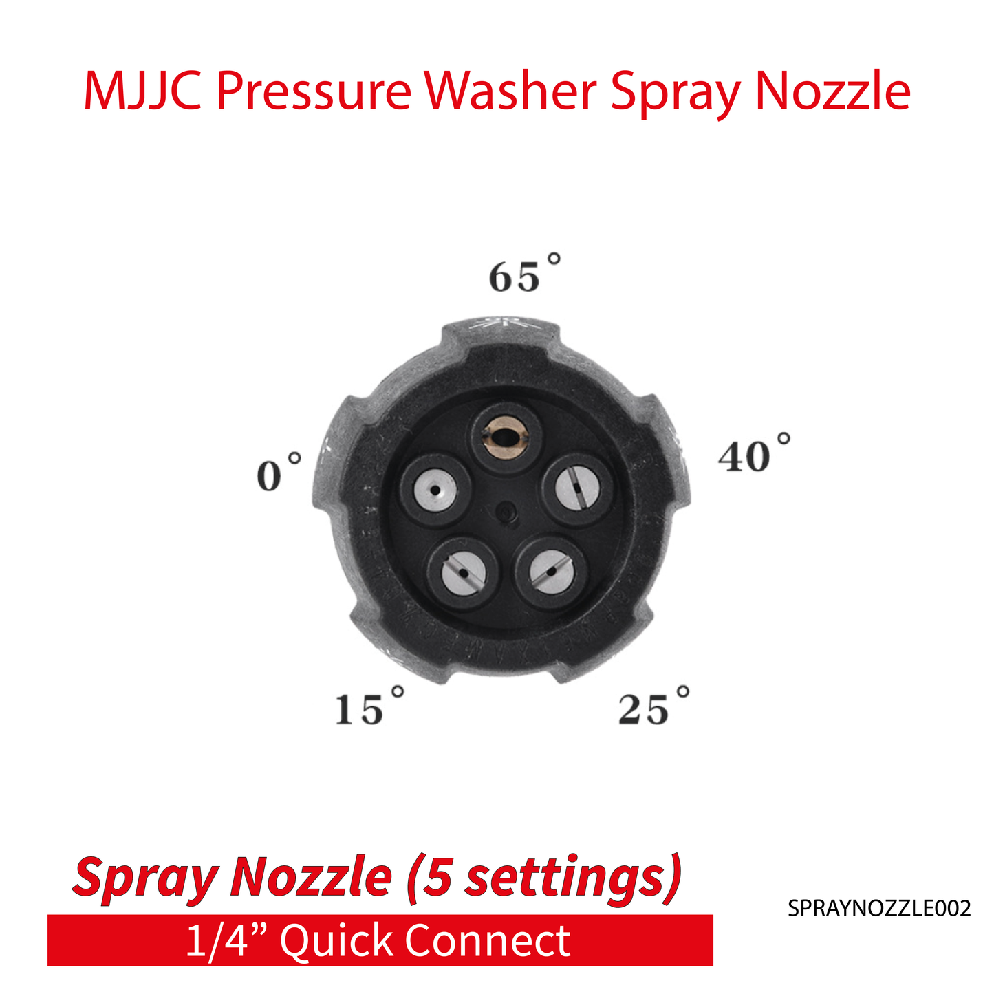 MJJC Pressure Washer (5 in 1) Spray Nozzle - 1/4" Quick Connect