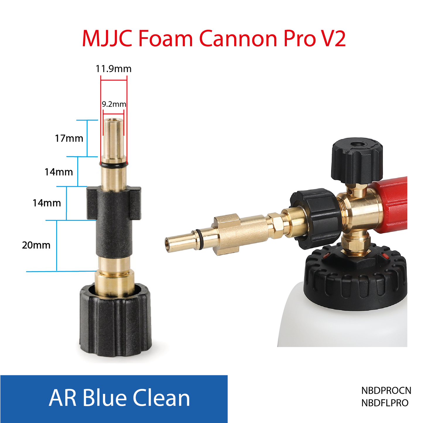 AR Blue Clean pressure washer - MJJC Foam Cannon Pro V2 (Pressure Washer Snow Foam Lance Gun)