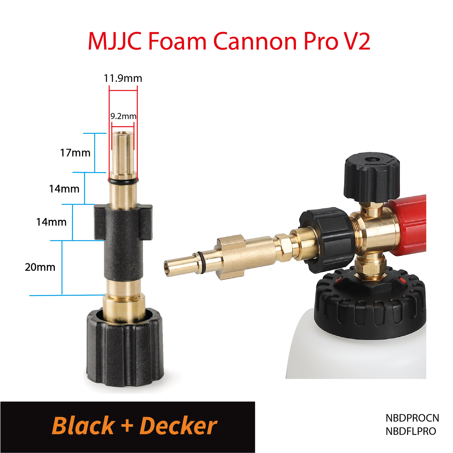 Black and Decker pressure washer - MJJC Foam Cannon Pro V2 (Pressure Washer Snow Foam Lance Gun)