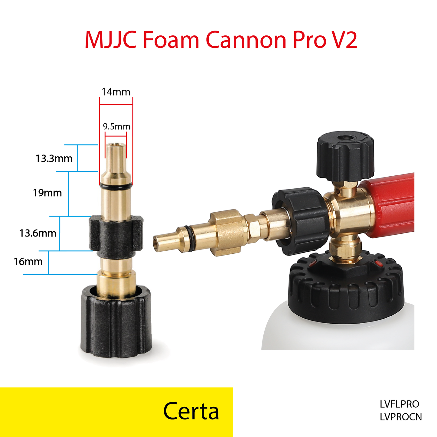 Certa pressure washer - MJJC Foam Cannon Pro V2 (Pressure Washer Snow Foam Lance Gun)