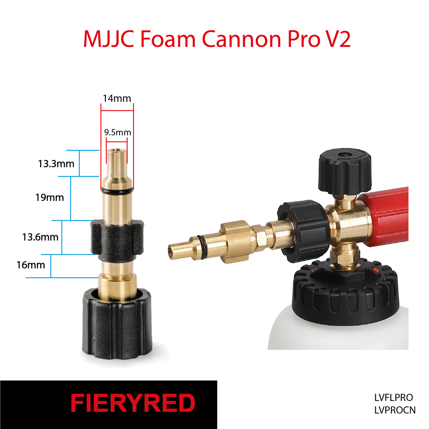 Fieryred pressure washer - MJJC Foam Cannon Pro V2 (Pressure Washer Snow Foam Lance Gun)