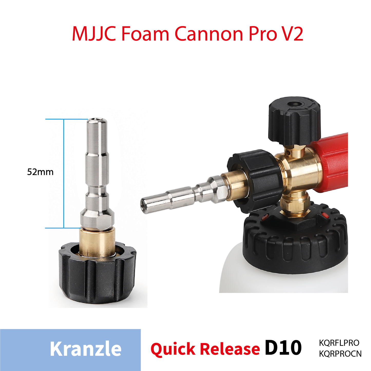 Kranzle pressure washer D10 Quick Connect - MJJC Foam Cannon Pro V2 (Pressure Washer Snow Foam Lance Gun)