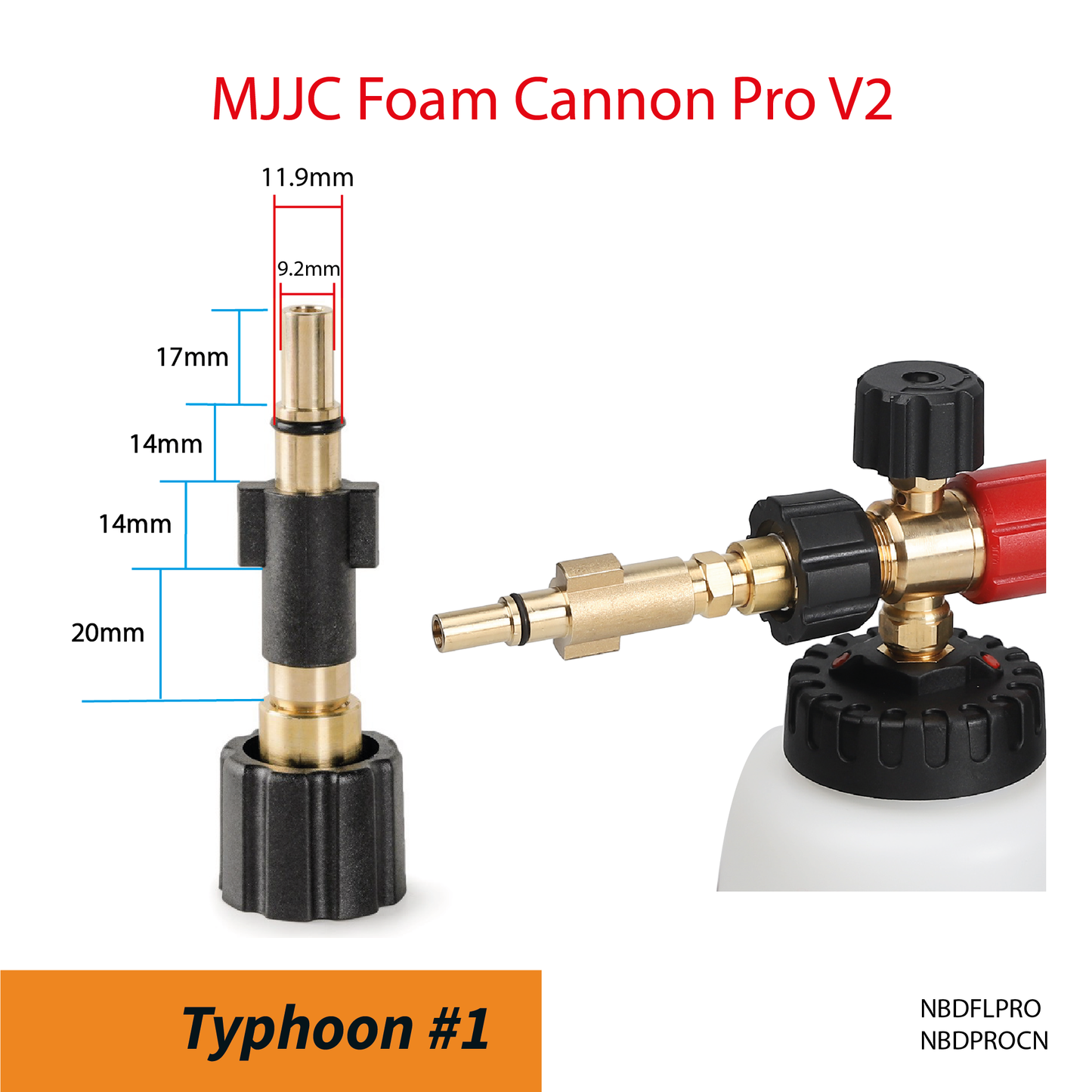 Typhoon presure washer - MJJC Foam Cannon Pro V2 (Pressure Washer Snow Foam Lance Gun)